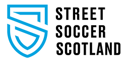 a blue and black logo