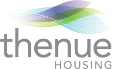 a logo with colorful swirls
