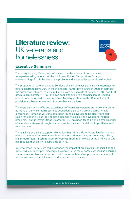 Literature review: UK veterans and homelessness