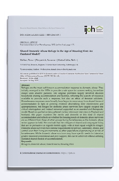 Shared Domestic Abuse Refuge in the Age of Housing First: An Outdated Model? (2025)